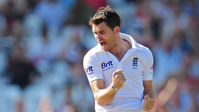 Chris Vaughan Photography - Sports images | England cricketer Jimmy Anderson celebrates taking a wicket.