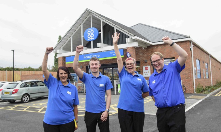 Chris Vaughan Photography - commercial images | A group of colleagues outside a new Lincolnshire Co-op store.